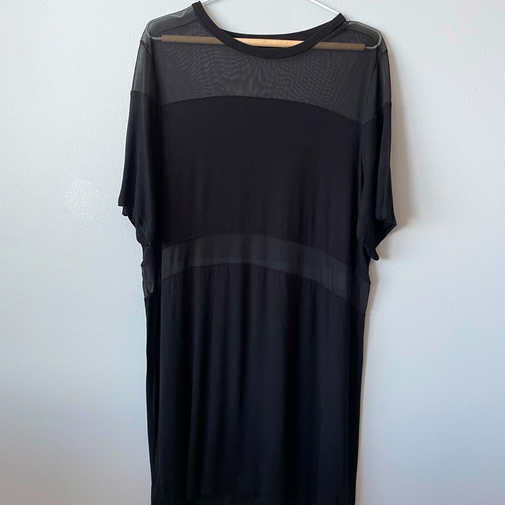 Missguided Black Sheer Panel Midi Dress